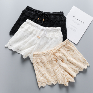 百搭不卷边短裤 居家可外穿安全裤 女防走光阔腿蕾丝打底裤 夏季 薄款