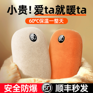 2024新款毛绒双面发热暖手宝可充电二合一电暖宝迷你便携式手握暖手蛋送女生朋友生日新年礼物儿童取暖神器
