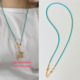 绿松石长款 项链女黄金吊坠可拆卸万能链小米珠串珠毛衣链多用挂绳