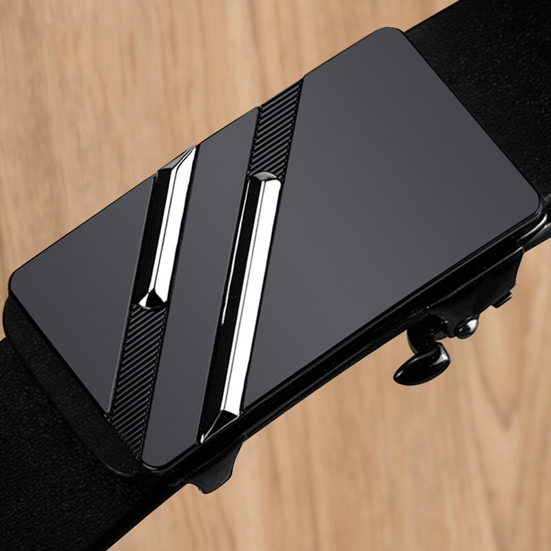 保罗内穿式皮带男真皮无牙自动扣男士腰带时尚年轻人纯牛皮裤带