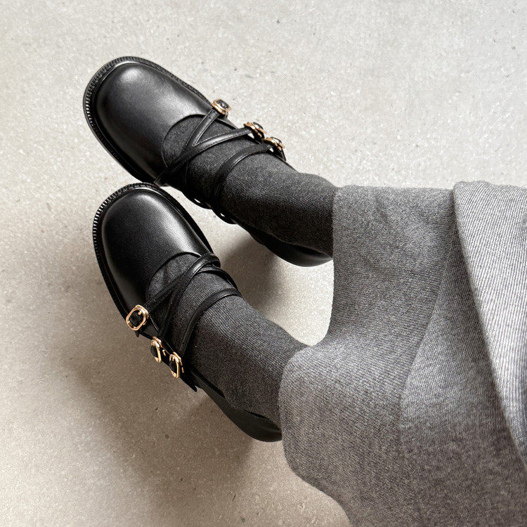 6.5cm漆皮交叉扣带玛丽珍小皮鞋2026新款小个子方头粗跟高跟鞋女,女鞋,玛丽珍鞋,淘宝优惠券,粉丝福利购,淘宝优惠卷