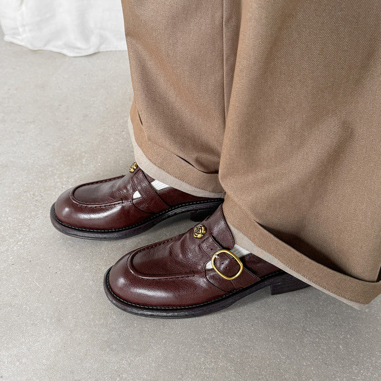 4.2cm英伦风圆头乐福鞋粗跟深口单鞋时尚金属扣带软底百搭小皮鞋,女鞋,深口单鞋,淘宝优惠券,粉丝福利购,淘宝优惠卷