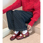 一字带玛丽珍鞋 4cm法式 小皮鞋 中粗跟女鞋 复古单鞋 女浅口2026新款