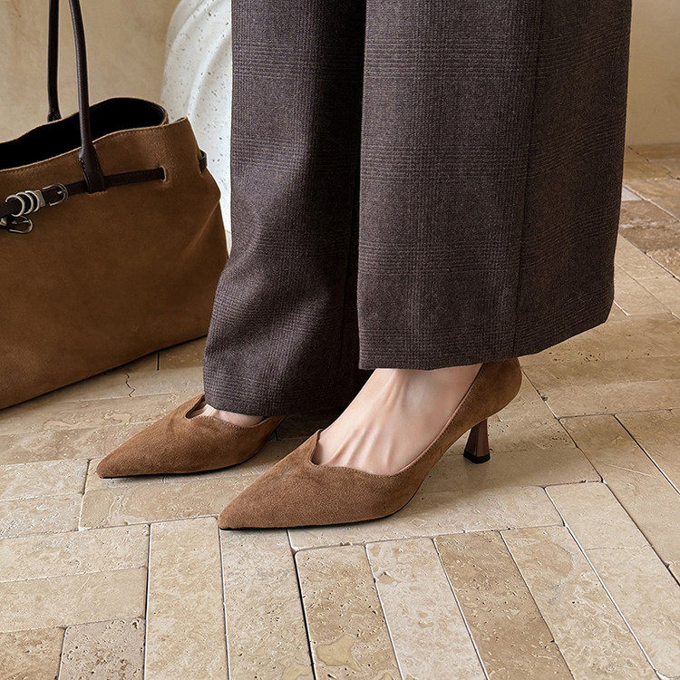 6cm黑色尖头高跟鞋细跟2026新款绝美气质不累脚商务通勤职业单鞋