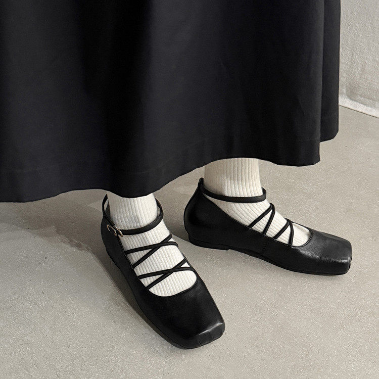 3cm头层牛皮方头交叉绑带芭蕾鞋女2026新款内增高平底鞋玛丽珍鞋,女鞋,玛丽珍鞋,淘宝优惠券,粉丝福利购,淘宝优惠卷