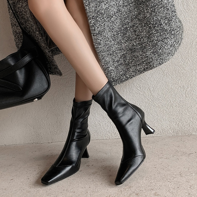 短靴女细跟高跟跟瘦瘦靴弹力