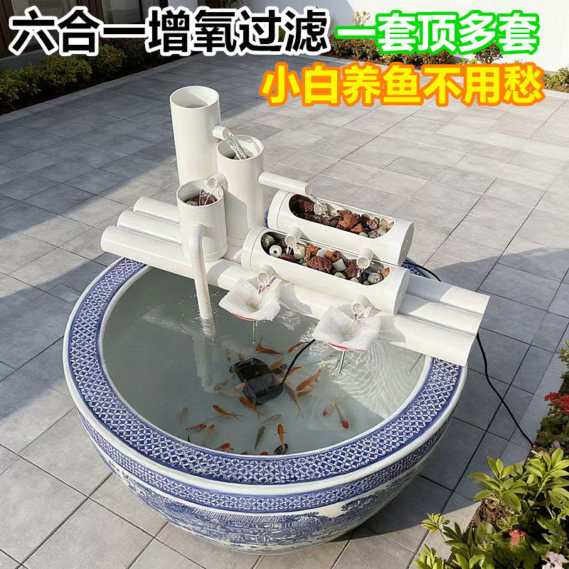 新款养鱼自动增氧过滤水循环系统