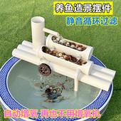 鱼缸过滤器水缸瓷缸养鱼自动增氧系统瀑布石槽鱼池循环流水器PVC