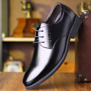 正式黑色内增高正装西服皮鞋男职业大学生面试应聘穿配西装的鞋子