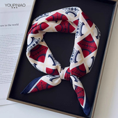 围巾女春秋季 丝巾四季 防晒护颈领巾 洋气韩版 百搭小方巾薄款 款 时尚