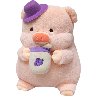 亨尼爱猪猪公仔PP棉奶茶猪喝奶茶