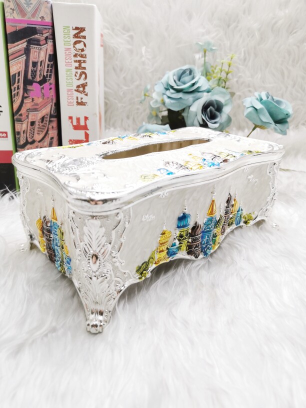 俄罗斯珐琅彩创意新婚家居纸抽盒 欧式纸巾盒 家用抽纸盒时尚礼品