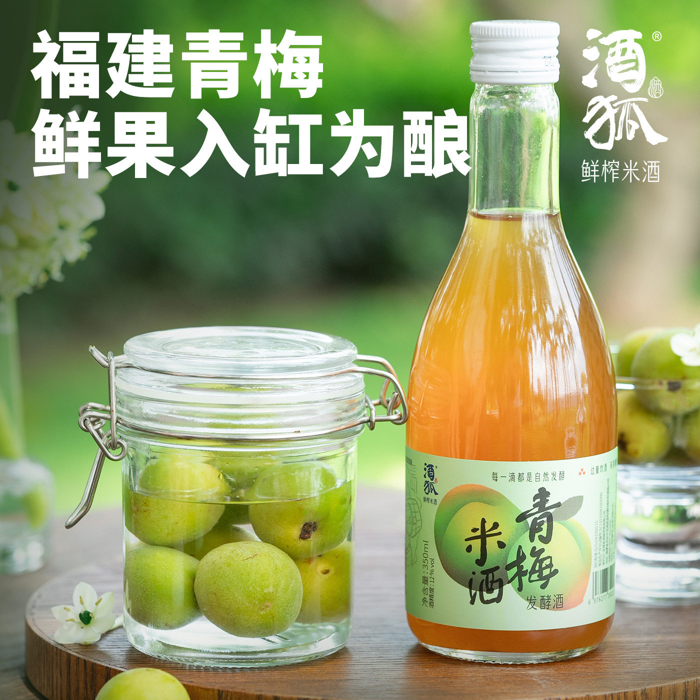 酒狐青梅米酒   青梅酒 清爽微甜  农家自酿手工客家米酒