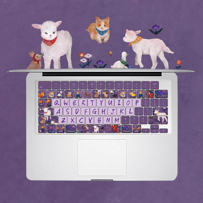 适用新MacBook硅胶键盘膜m3保护air苹果笔记本14电脑pro 13紫色羊