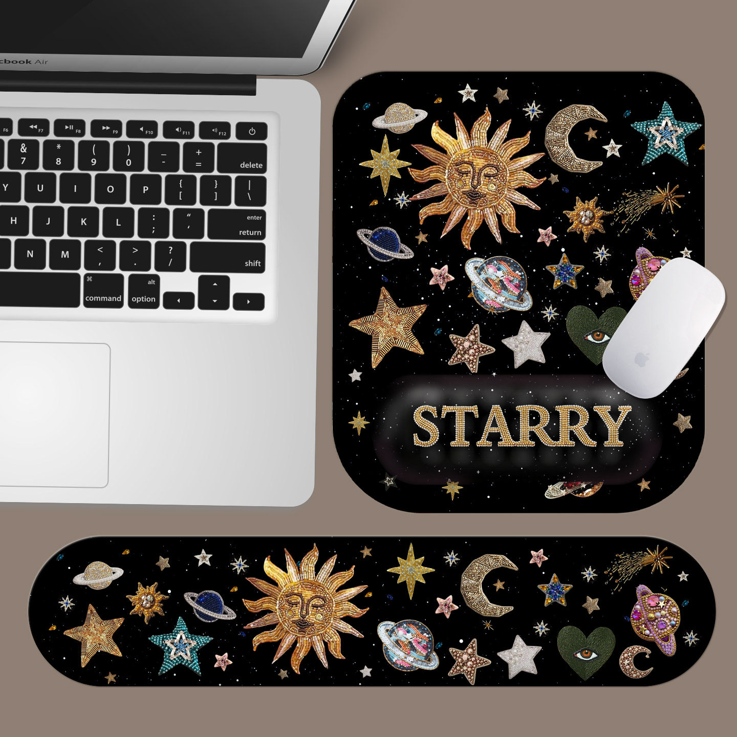 时尚鼠标垫防腱鞘炎护腕垫3d立体小号桌垫笔记本键盘手托星空太阳