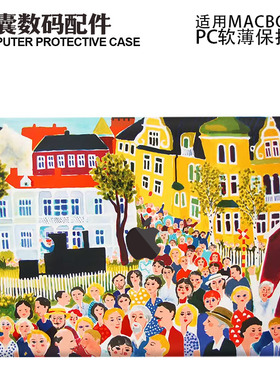 适用新款Macbook保护壳m3轻软m1苹果笔记本电脑套23款air薄壳m3磨砂m2pro13/14/15防摔2338创意2442彩色油画