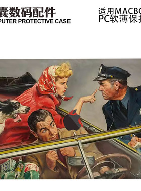 适用新款Macbook保护壳m3轻软m1苹果笔记本电脑套23款air薄壳m3磨砂m2pro13/14/15防摔2338创意2442欧美乡村