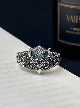 S925纯银复古大鹏鸟祥云纹戒指男女小众设计高级感时尚个性食指戒
