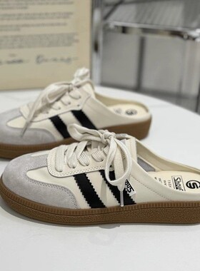 软底德训鞋女夏外穿2024新款包头半拖鞋一脚蹬懒人大码女鞋40.41