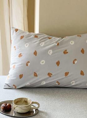 可爱儿童枕套纯棉针织柔软宝宝幼儿园小枕头套30×50单人48×74cm