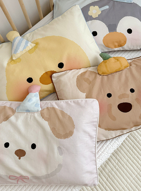 秋冬儿童纯棉全棉磨毛枕套单个加厚100支可爱宝宝单人小枕头套子