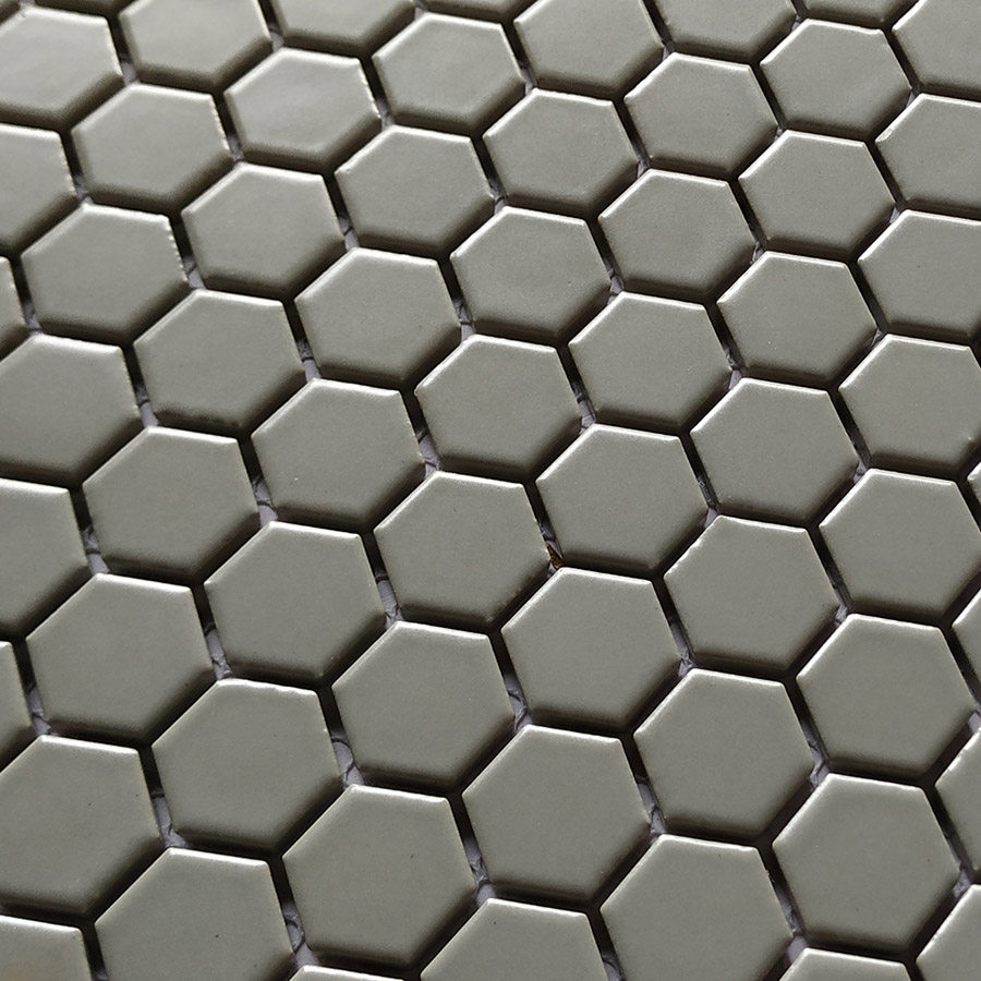 北欧边白色陶瓷马赛克瓷砖彩色六角厨房卫生间浴室防滑地砖简约形