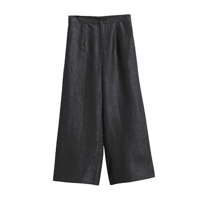 妮娜飘龟纹香云纱真丝直筒裤女