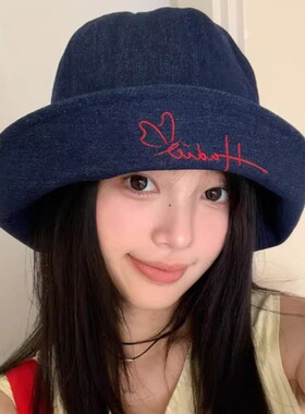 韩版时尚显脸小牛仔渔夫帽女春夏季新款大帽檐遮阳帽休闲百搭盆帽