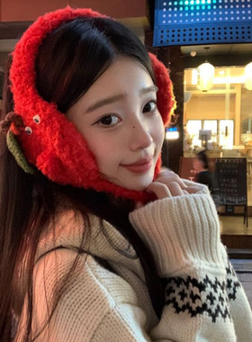 新款针织毛线耳罩女ins冬季保暖毛绒耳捂子耳暖学生绑带护耳耳套