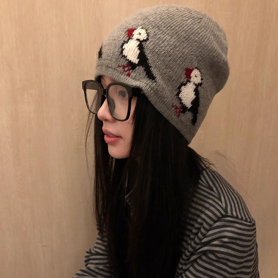 秋冬氛围感保暖护耳针织冷帽女潮