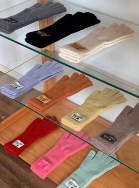 2026新款韩系羊毛可触屏针织手套女冬季百搭长款保暖骑行五指手套