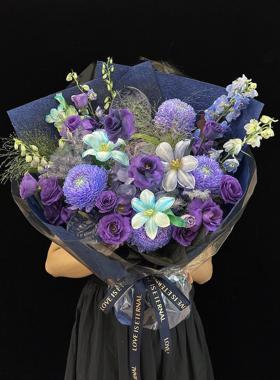 厦门花店紫色系郁金香花束送妈妈长辈思明区同城鲜花