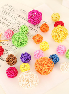 彩色藤球挂饰空中吊饰幼儿园