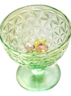 浮雕玻璃花瓣水果沙拉碗甜品摆件