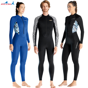 成人连体潜水服 男女长袖防晒速干浮潜服 沙滩冲浪潜水衣冰感泳衣