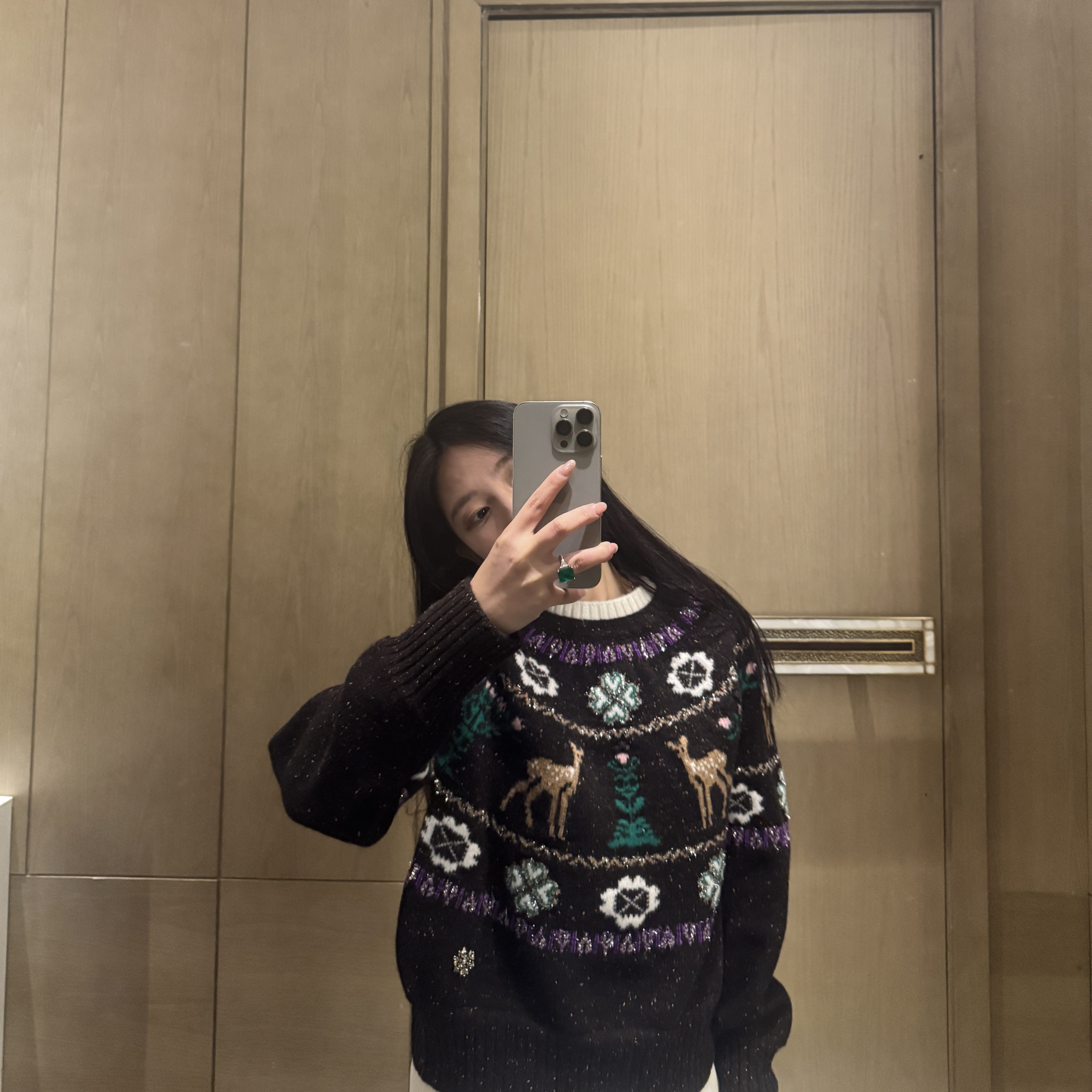 日娜高奢20XXASIA BUYER 12 fgo 复古高级感小鹿提花套头针织毛衣