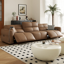 真皮沙发零靠墙电动功能沙发意式极简现代客厅2024新款直排沙发