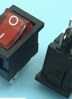 小型船形按钮开关KCD 104N 带灯4脚 红色