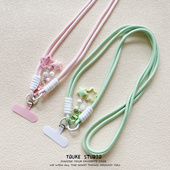 创意星星挂件斜挎挂绳长绳挂链带夹片适用手机壳包包钥匙扣防丢女