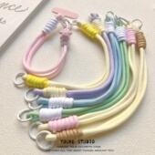 波点彩色星星手机挂绳户外吊绳防丢便携水杯挂件彩色吊绳纯色垫片