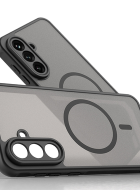 适用Galaxy三星A56手机A36电话a26全包PC硬背TPU软边壳子磁吸充电防摔滑透明磨砂亲肤摄像镜头凸起保护款套壳