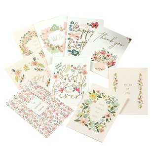 鲜花折叠贺卡简约ins风唯美小清新生日祝福礼物感谢留言贺卡2103