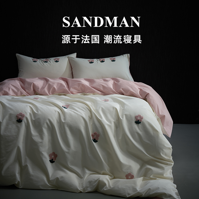 Sandman 2024纯棉全棉四件套100支长绒棉床单床笠高级感轻奢被套-封面