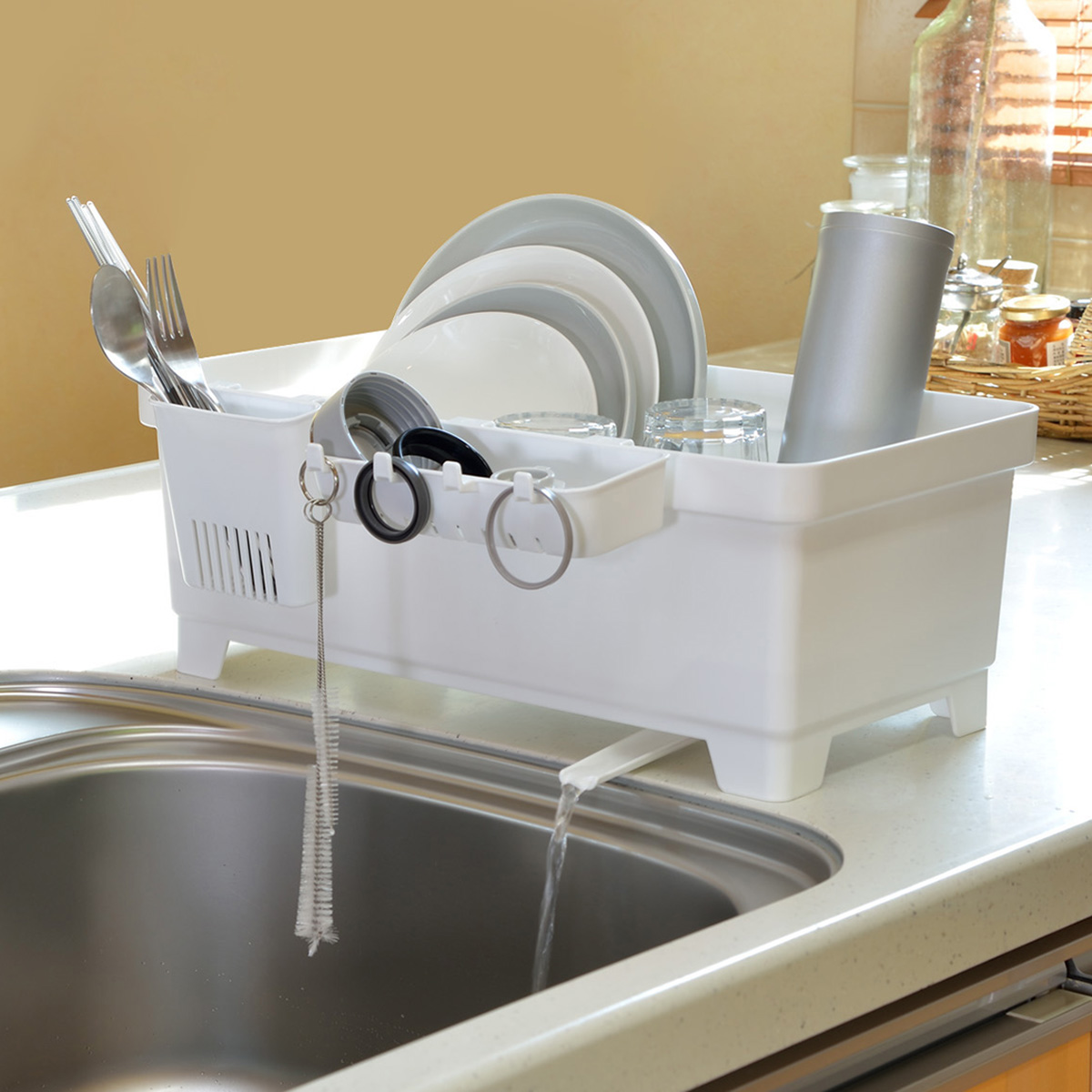 日本进口厨房收纳盒塑料碗架