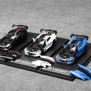 现货 HM 1:64 道奇Dodge 蝰蛇Viper ACR 合金汽车模型Hone Model