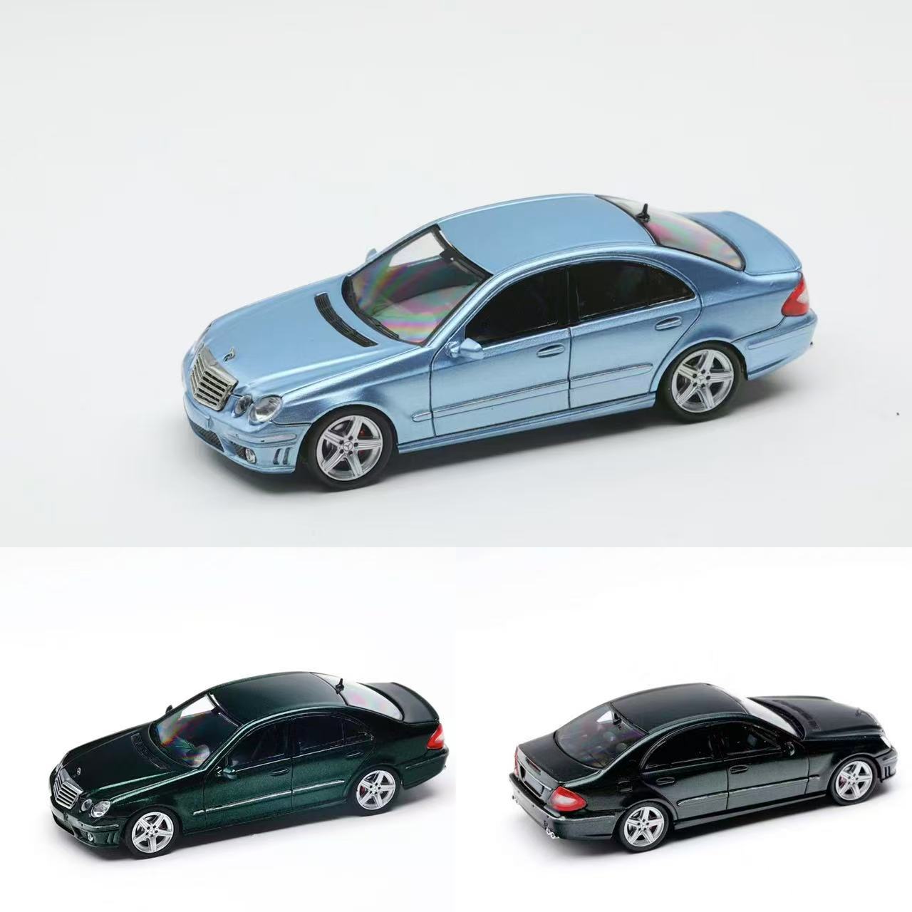 KING MODEL 1:64 奔驰 四眼奔 E63 W211 冰蓝 英伦绿合金汽车模型