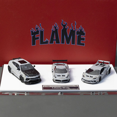 Flame 1:64 兰博基尼LP610 飓风 URUS 458GT LBWK战斗灰 三车套装