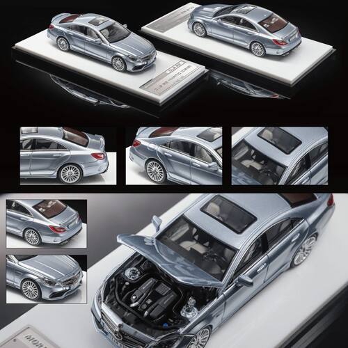 Mortal 1:64 奔驰CLS 63 AMG 恶魔之眼 冰蓝色+黑色合金车模