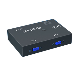 悦智人心VGA一分二分屏切换器线双磁环转VGA电脑连接线转换接两个显示器2进1出2台主机共用一台显示器转换器