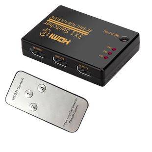 HDMI切换器3进1出hdmi2.0版本分配器二进三进一出高清切换器带遥控机顶盒笔记本PS4电视盒子共享电视机显示器